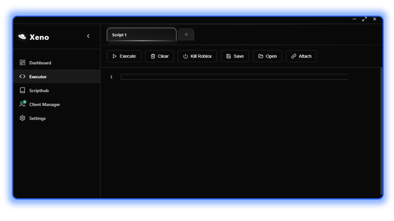 Xeno Executor new UI — script editor on Windows